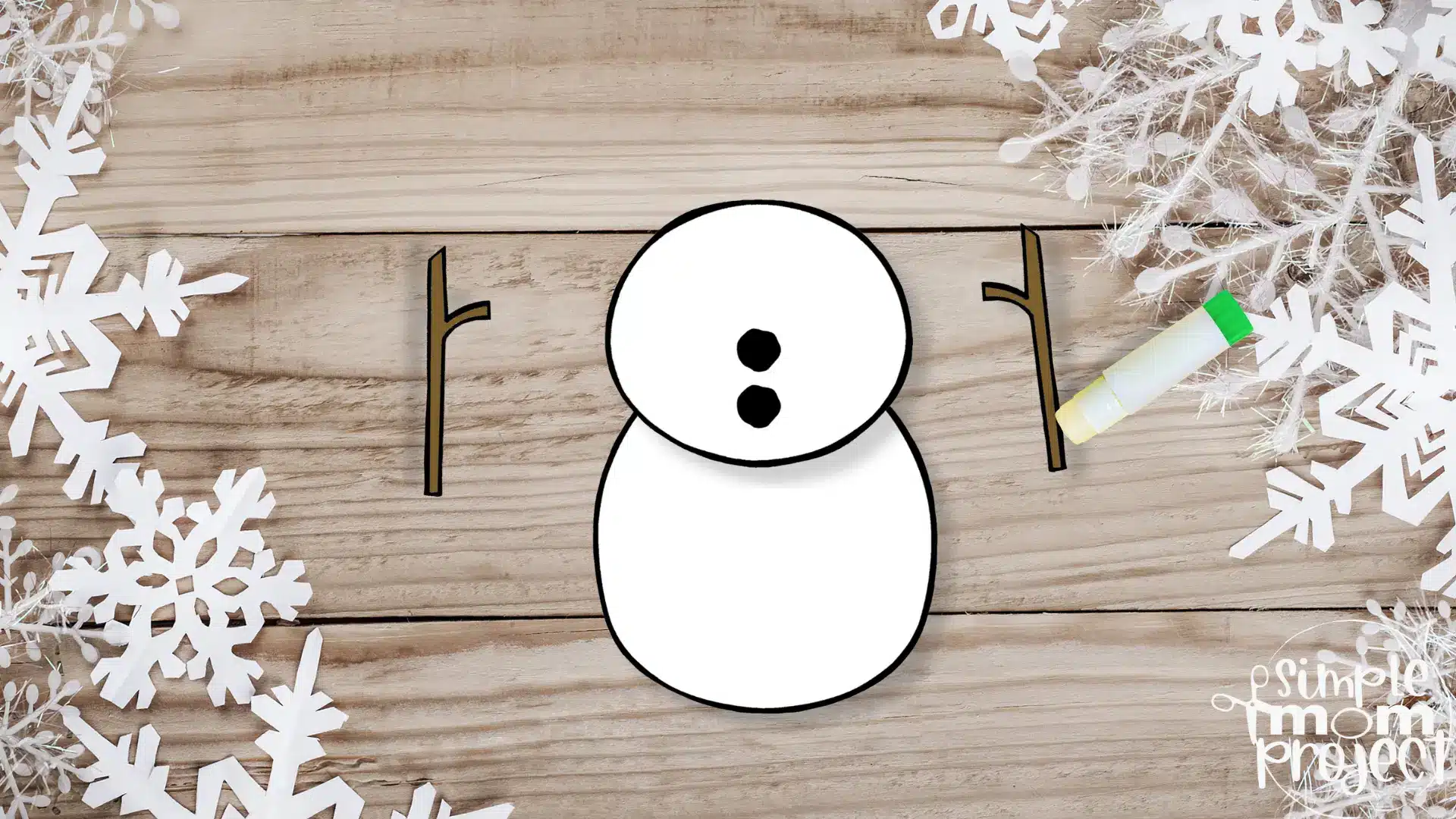 free to print cut and paste snowman craft template
